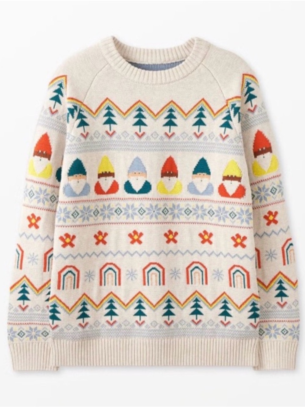 Hanna Andersson Unisex Fair Isle Gnome Crewneck Sweater with Multicolor Accents